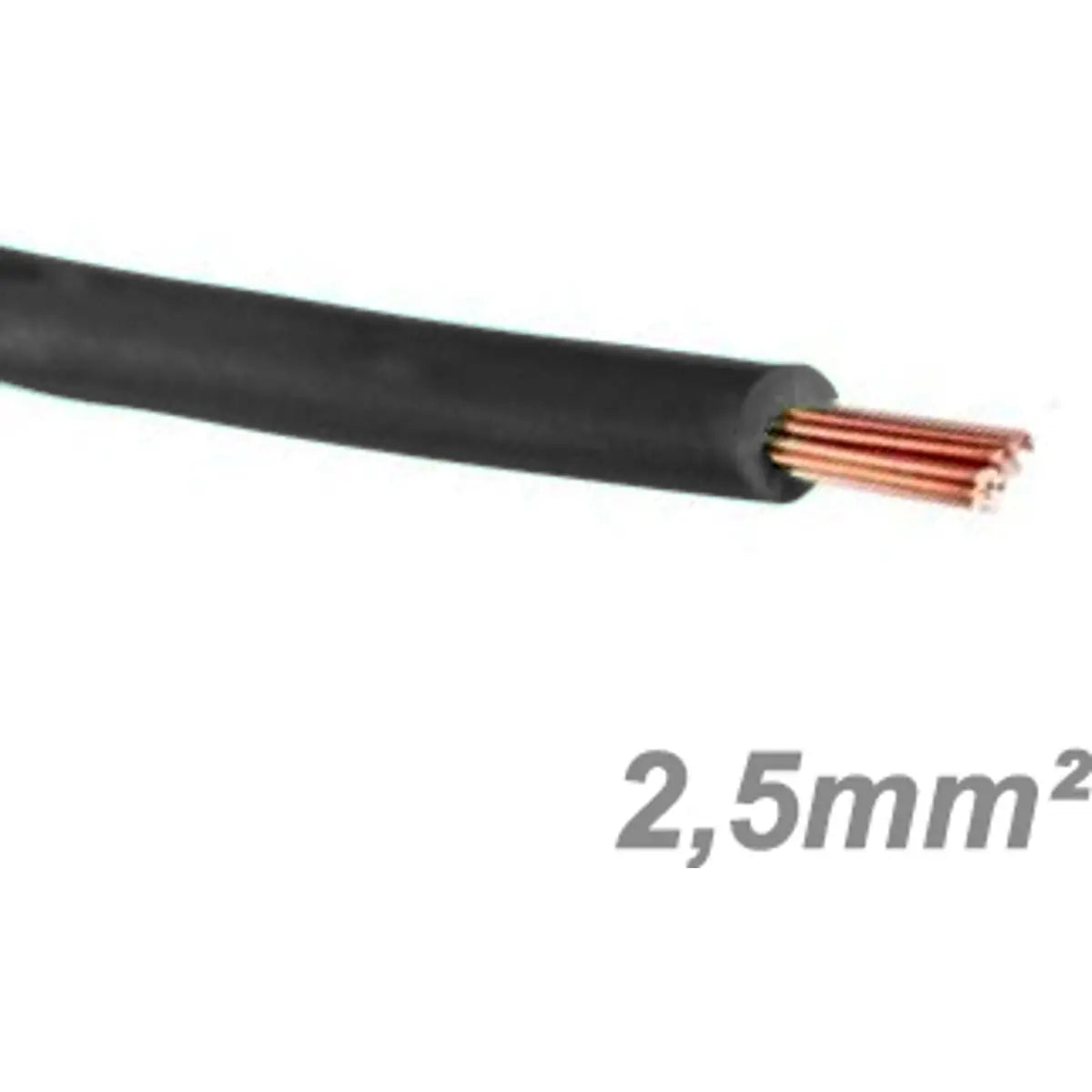 Fio elétrico multifilar V 2.5mm² preto (Vendido ao metro)