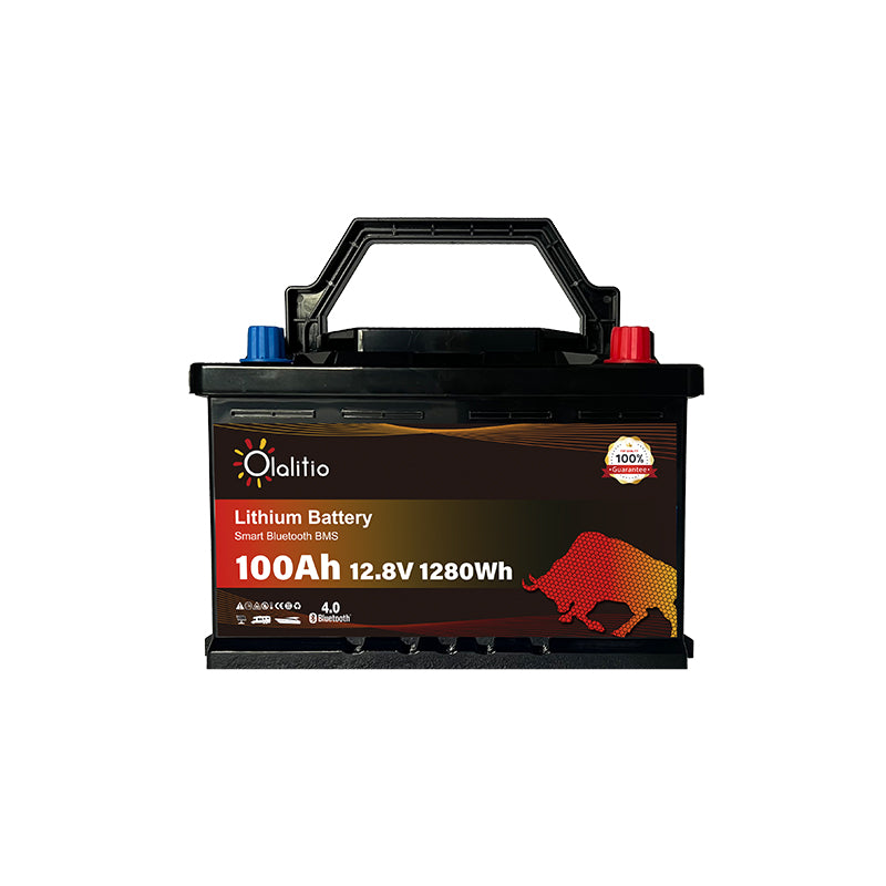 Bateria LiFePO4-100Ah sob o banco - Olalitio Smart BMS (OLA-12-100-SLN3)
