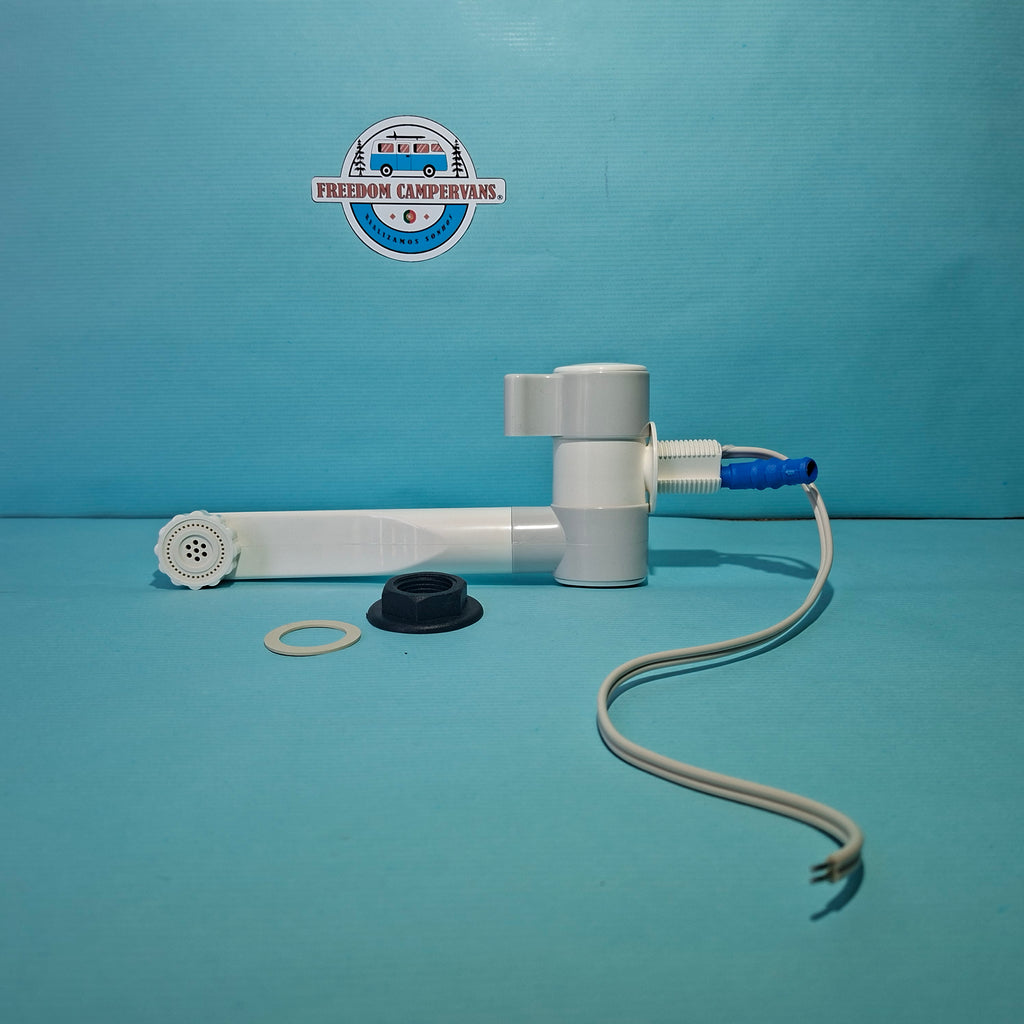 Torneira de água fria rebatível Comet London com Jet Spray - Branco e cinzento