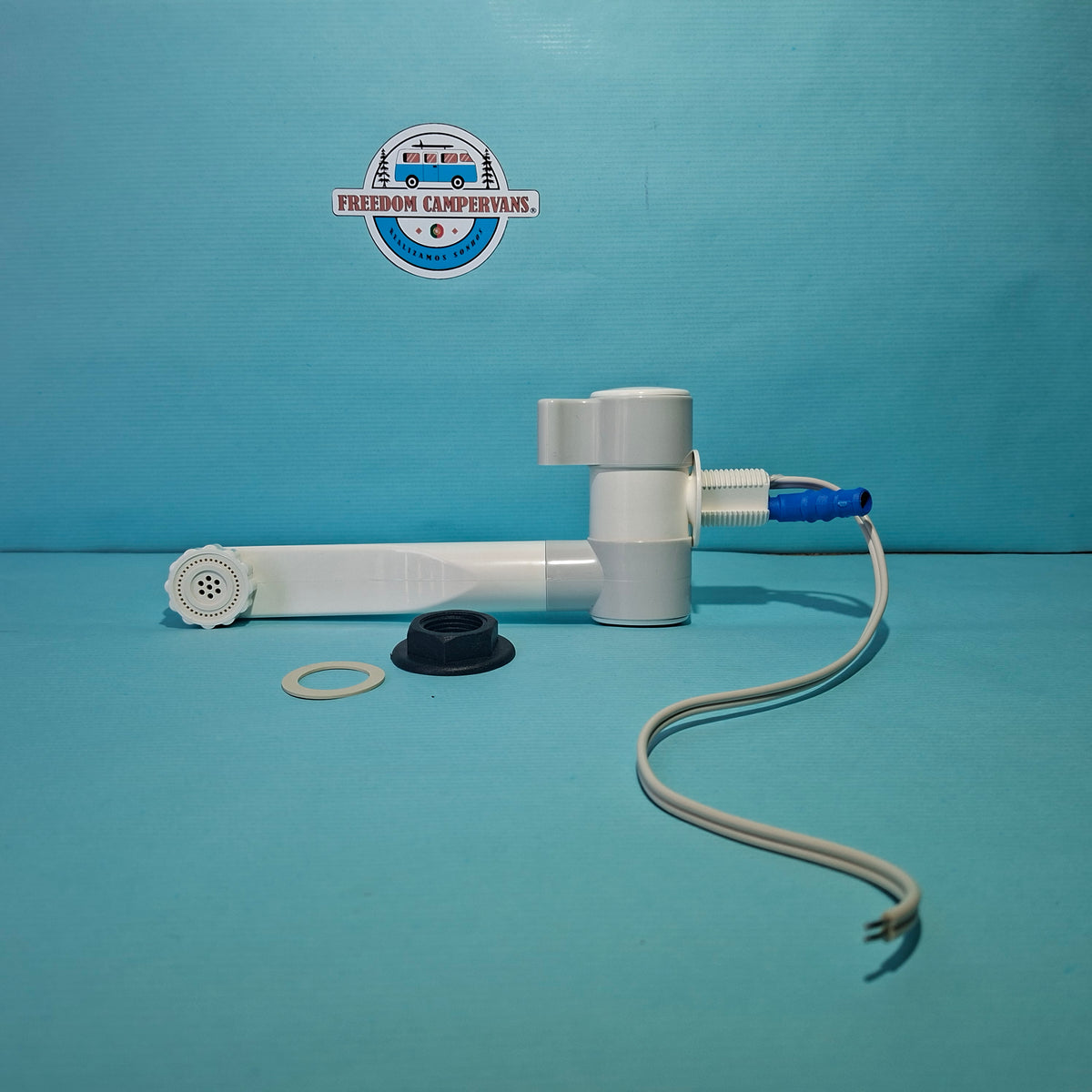 Torneira de água fria rebatível Comet London com Jet Spray - Branco e cinzento