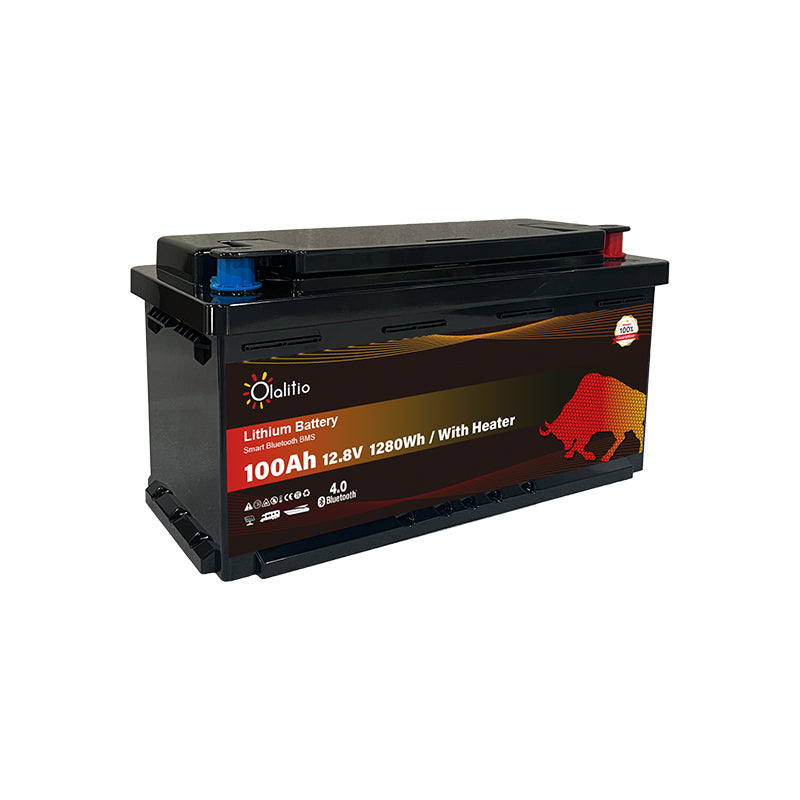 Bateria LiFePO4-100Ah sob o banco - Olalitio Smart BMS (OLA-12-100-SH)