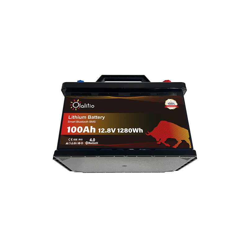 Bateria LiFePO4-100Ah sob o banco - Olalitio Smart BMS (OLA-12-100-SLN3)