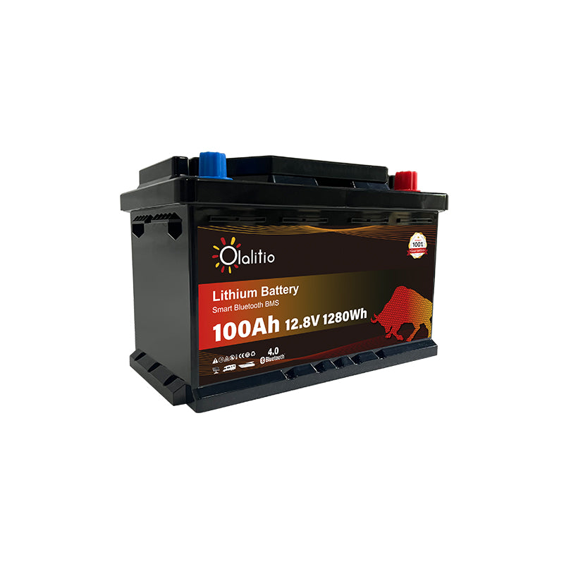 Bateria LiFePO4-100Ah sob o banco - Olalitio Smart BMS (OLA-12-100-SLN3)