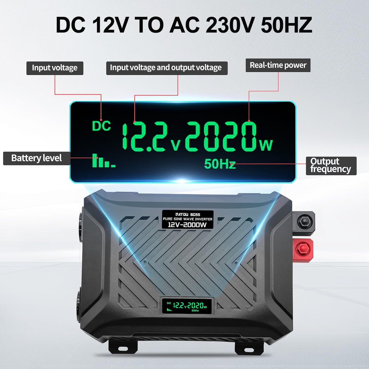 Inversor 12V- 220V-230V Onda Pura 2000 W/4000W
