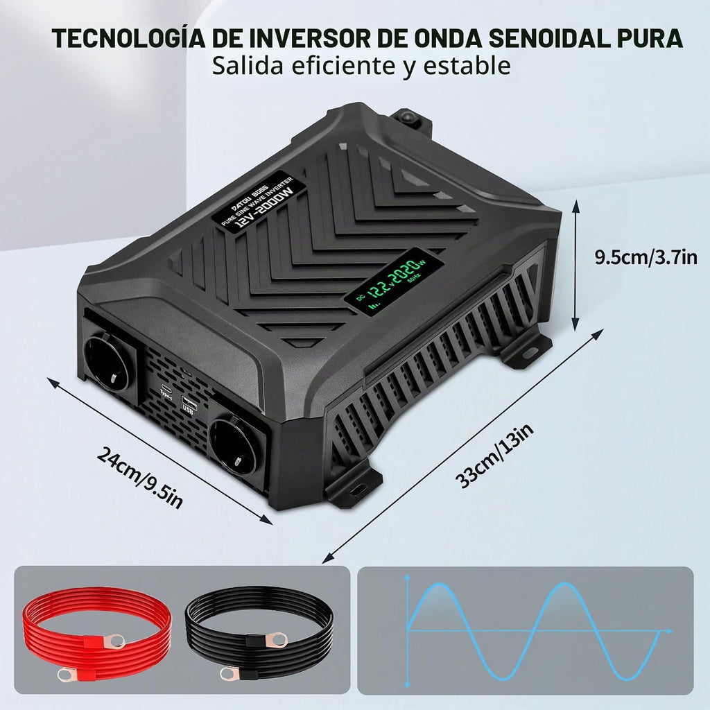 Inversor 12V- 220V-230V Onda Pura 2000 W/4000W