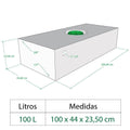 Depósito de água de 100 litros - 100x44x23 cm