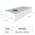 Depósito de água de 88 litros - 98x45x20 cm
