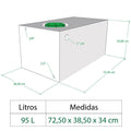 Depósito de água de 95 litros - 73x39x34 cm
