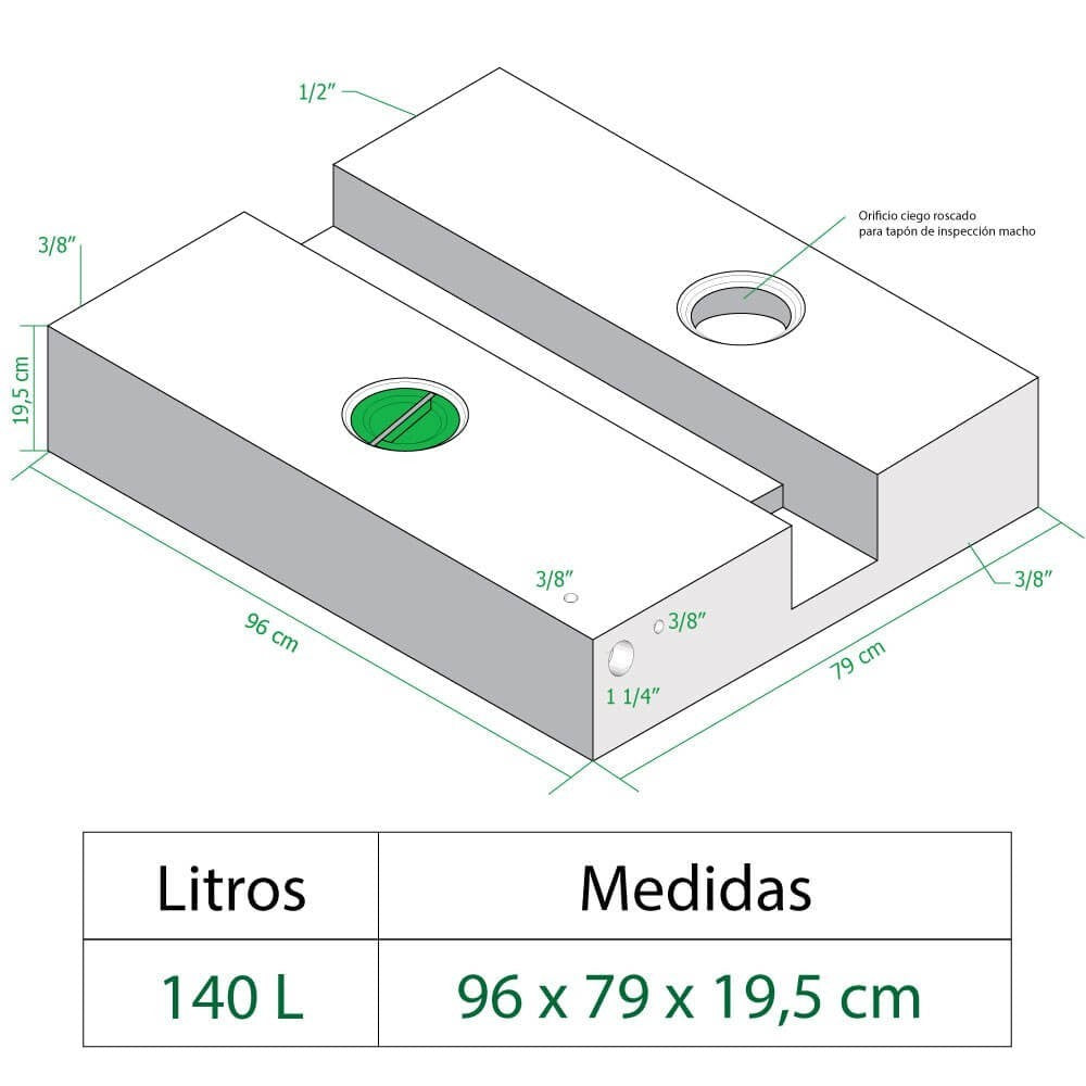 Depósito de água para Ducato, Jumper e Boxer desde 2007 e Movano desde 2021 - 140 L