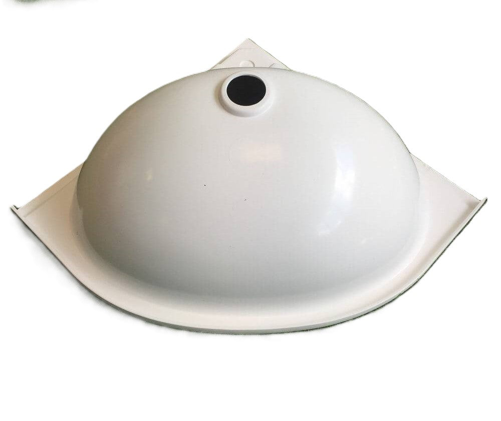 Lavatório de esquina oval branco - 33,5 x 33,5 x 15 cm