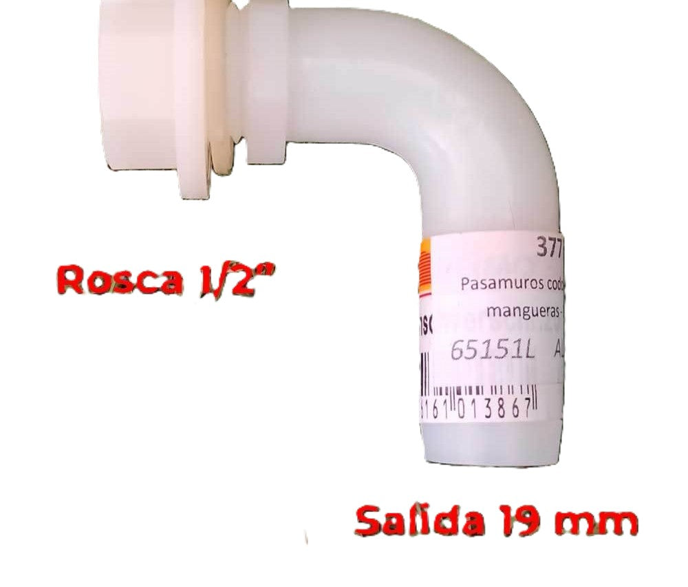 Ligador curvo 90 graus para mangueiras - 12mm