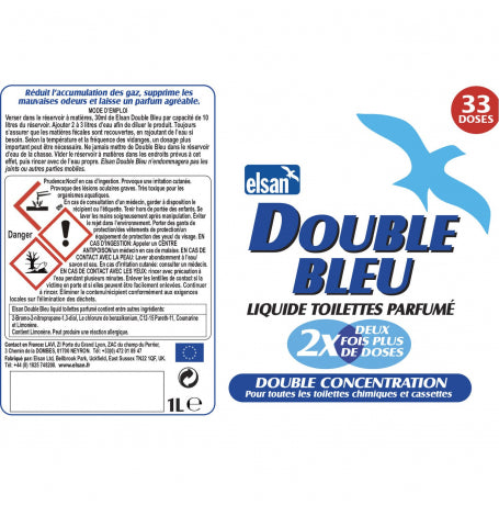 Produto sanitário azul ELSAN concentrado de 1 lt.